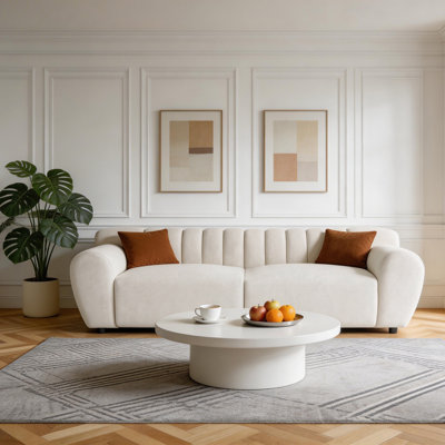 Glamour Contemporary Vertical Channel Tufted Sofa