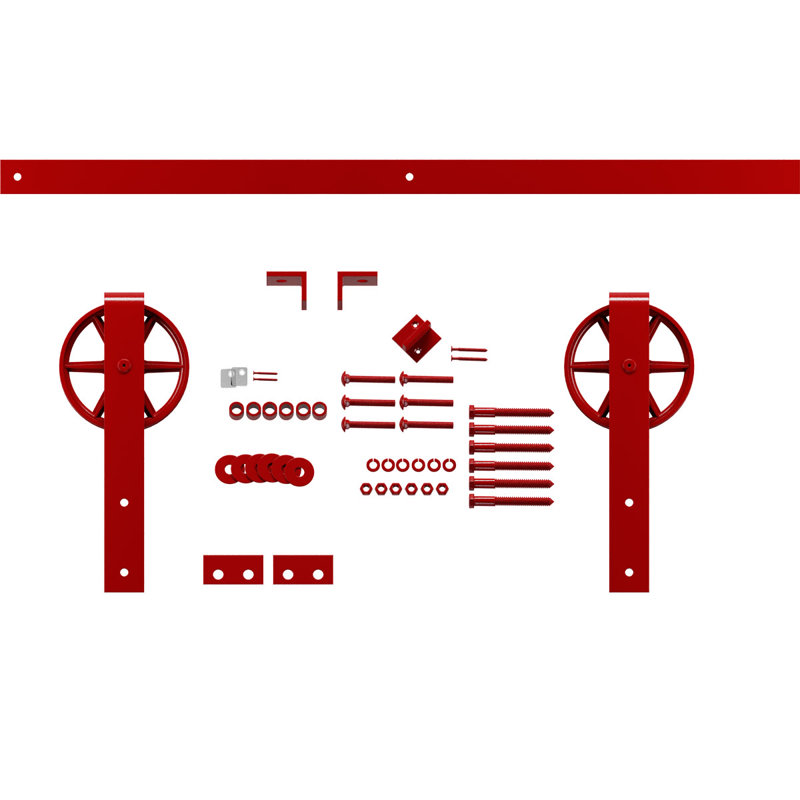 Ensemble de quincaillerie pour porte de grange standard Premium, Rouge Regal, 60 po