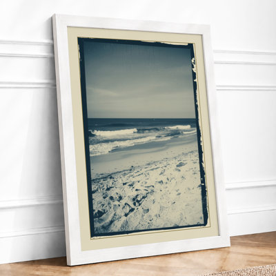 Footprints in Sand Coastal - Framed Print
