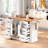 Rolling Kitchen Island With Wood Drop Leaf, Power Outlet, 4 Door Shelves, Embossed Vertical Stripe Design, 6 Deep Drawers, Spice Rack And Towel Rack-622084295
