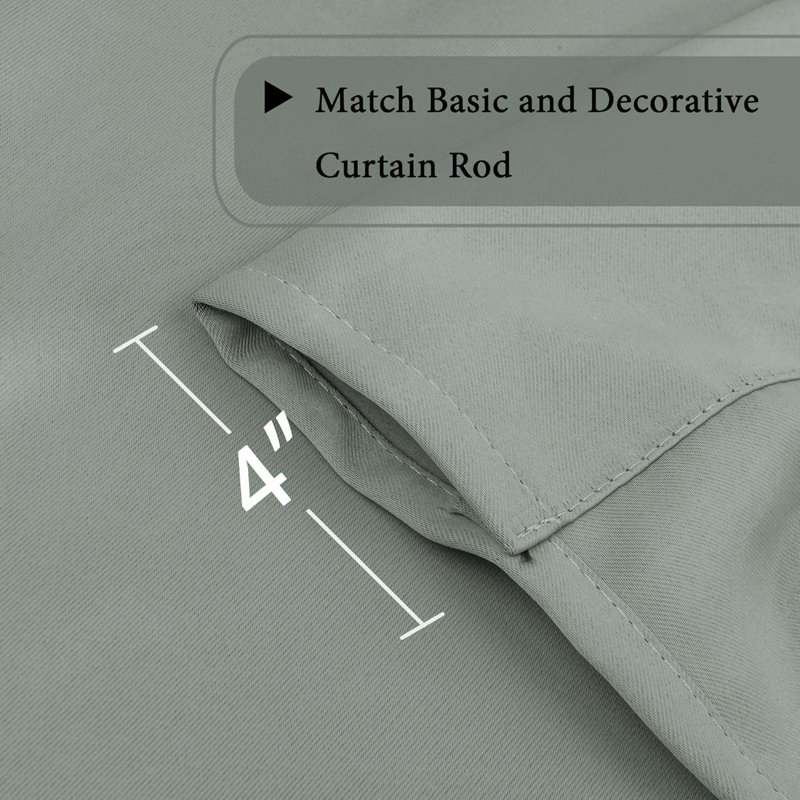 Kitchen Tie Up Curtain Thermal Insulated Tie Up Window Blind for Small Window Rod Pocket Panel, Light Sage
