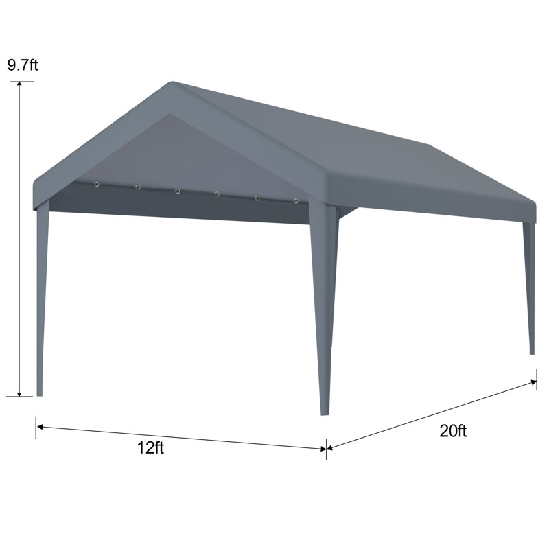 12X20ft Canopy Replacement For Garage Shelter - Waterproof And . 76 Elastic Buckles. Grey Polypropylene. Simple Installation Storage. Versatile Outdoor Settings Carport Tarp Waterproof, Space Needs