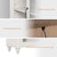 Commode moderne à 3 tiroirs avec armoire de rangement en verre | Blanc rusique | Organisateur de chambre à coucher et de chambre de bébé