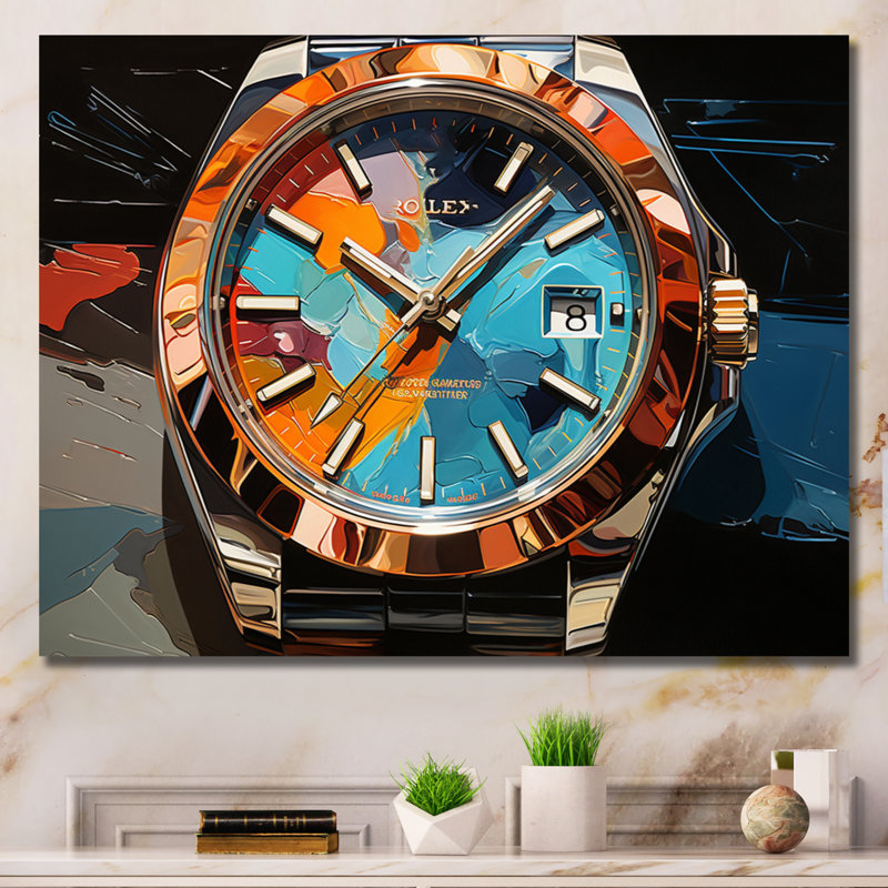 Montre de luxe en bronze Infinity I, Toile tendue, H 24 po x l 32 po x P 1 po