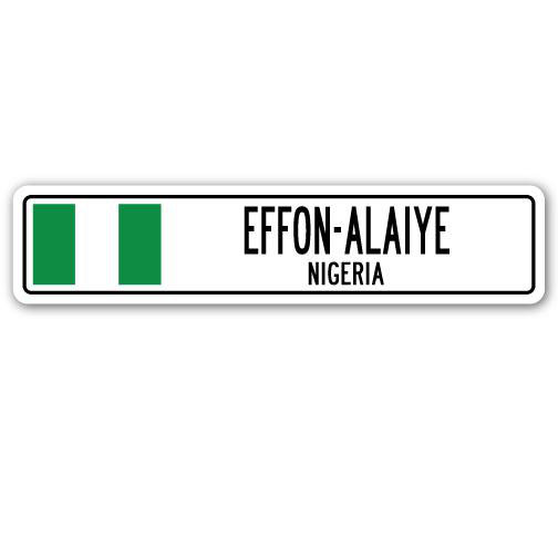 Plaque de rue en aluminium Effon-Alaiye, H 7 po x l 30 po x P 1 po