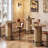 31.51” Width x 39.37” Height Farmhouse Brown Wood Pub Bistro Table with Footrest for Apartment & Living Room