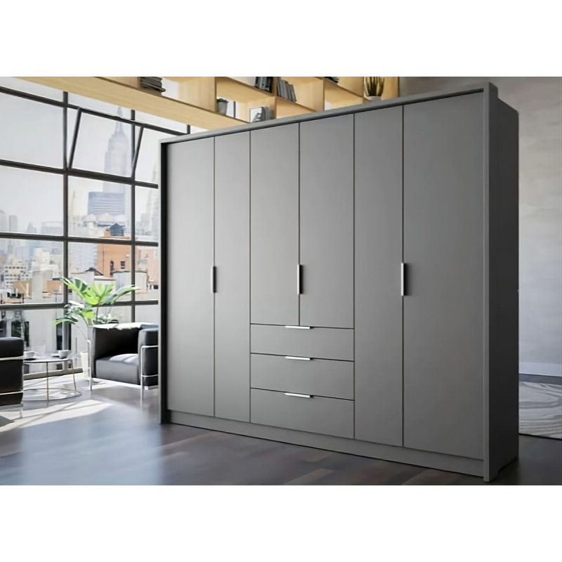 Manufactured Wood Wardrobe, Grey