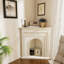 Foyer autoportant en bois massif beige
