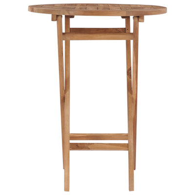Daghmar Round Teak Folding Outdoor Bistro Table , 60cm cm W 60cm cm D