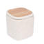 Repose-pieds carré avec rangement en chenille et couvercle capitonné, tabouret d'appoint ivoire-1495531782