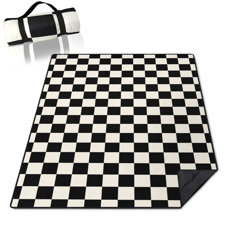 Couverture de pique-nique imperméable, 1 couche, (à carreaux)