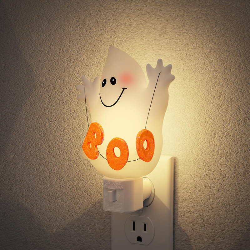 Veilleuse simple Boo Ghost avec lumière chaude 3000K et interrupteur manuel