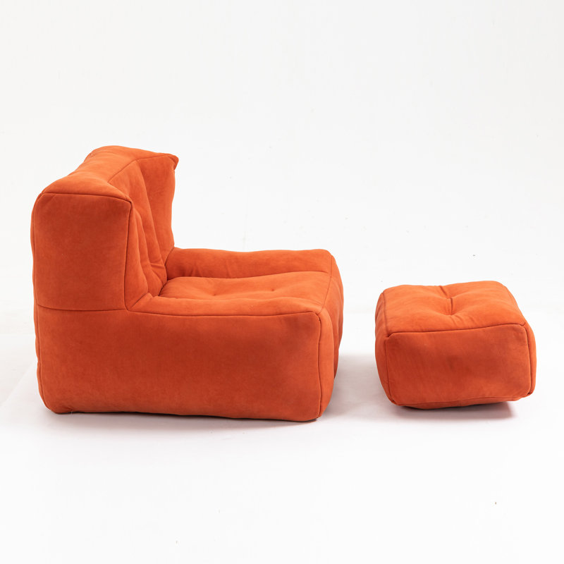 Fauteuil à billes Fluffy, Velours rouge
