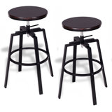 Reina Swivel Adjustable Height Counter Stool with Metal Frame