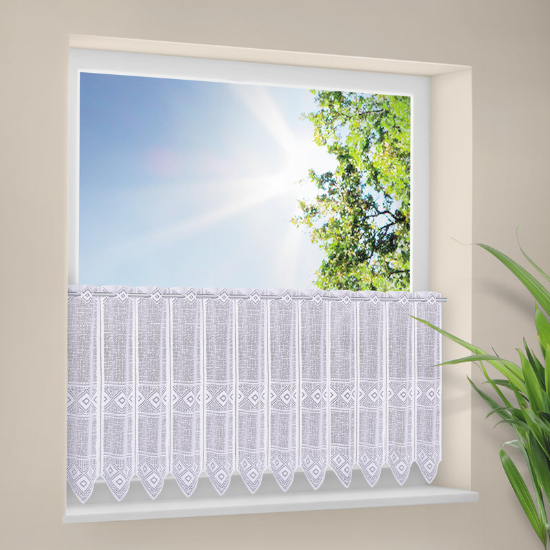 Atchison Plaid and Chevron / Zig Zag Pointed Cafe Curtain Kitchen Pelmet, 45cm H x 100cm W