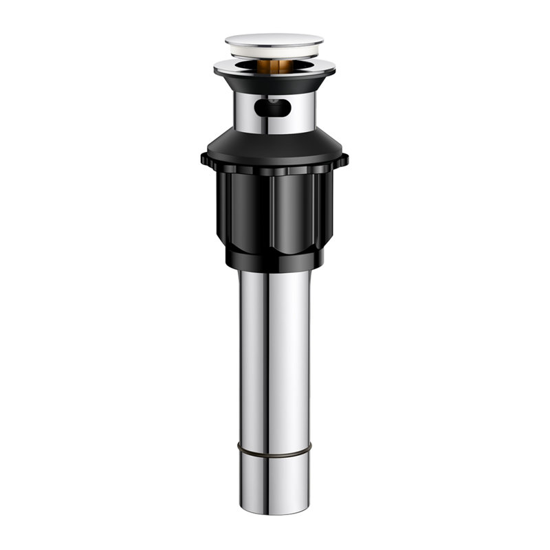 Bouchon de bonde escamotable avec trop-plein, Chrome chrome