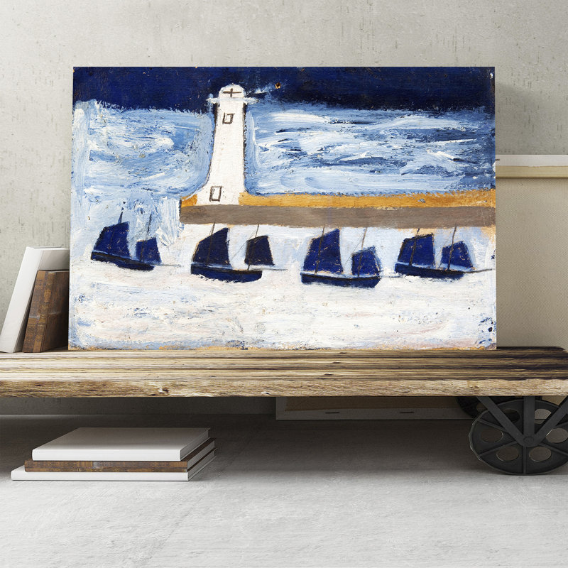 Four Luggars and a Lighthouse by - Wrapped Canvas, 50cm H x 76cm W