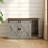 Cat Litter Box Enclosure, Hidden Litter Box Cabinet Furniture with Bell, Indoor Cats House, Farmhouse Style, 39.4 x 21.7X 24.8 Inches, for Hallway, Bedroom, Greige-1059377318-1055403214