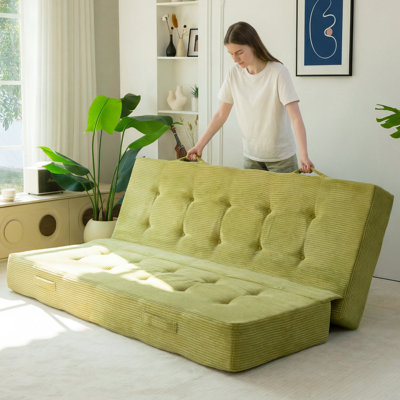 Matelas pliant de 8 po d'épaisseur avec poignées et canapé capitonné (cadre non inclus) Matelas pliable polyvalent