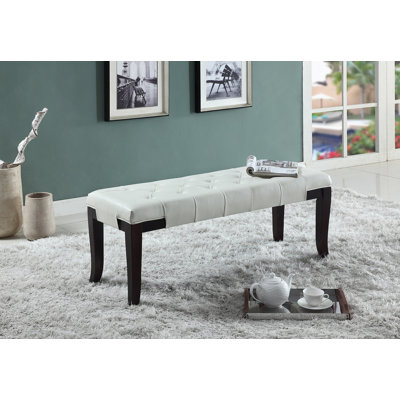 Banc capitonné, similicuir, blanc