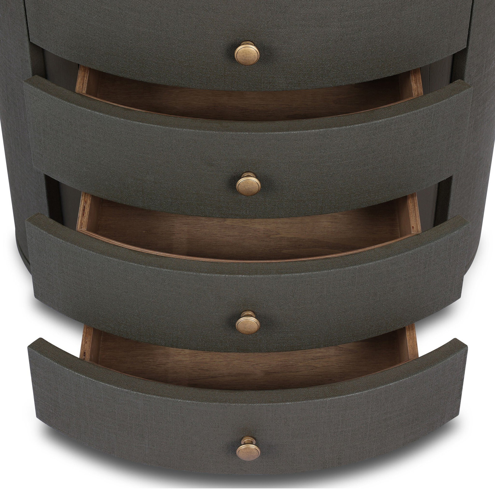 Yazmin 4 - Drawer Nightstand, Dark Green Lacquered Linen