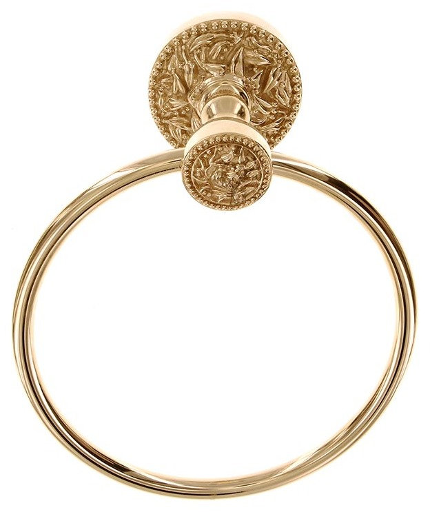 San Michele Towel Ring, Polished Gold