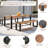 6 - Person Acacia Wood Patio Dining Set with Rectangular Table for Patio, Porch, Garden