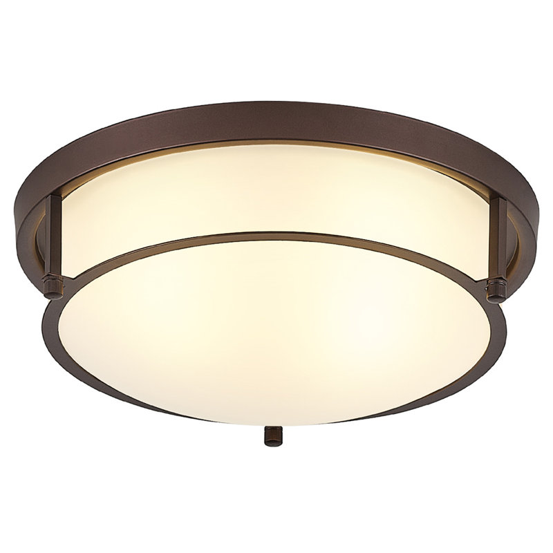 2-E26 Light Classic Vintage Dimmable Flush Mount Light Fixture, Brown, White