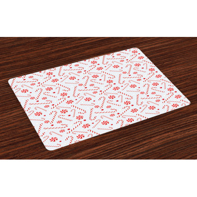 Winnie Candy Cane Holiday Food Placemat