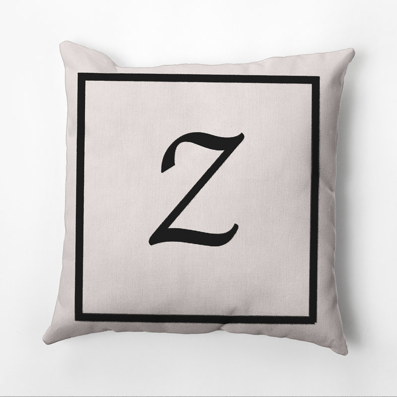 Housse et insert d'oreiller carré, 20 po x 20 po, Lin / noir, Z