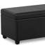  Banc de rangement rembourré en similicuir noir de 54 pouces avec plateau rabattable-133229475-133229473