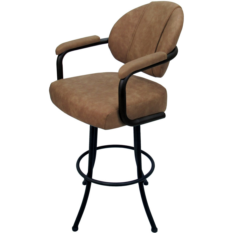 Tabouret de comptoir pivotant rembourré 30 po Vickky, Noir