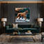 «Dogs Boxer», art mural sur toile noire-611404611