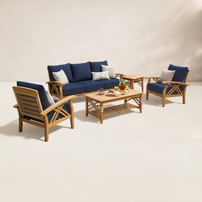 Cotesfield 5-Person Teak Patio Seating Group