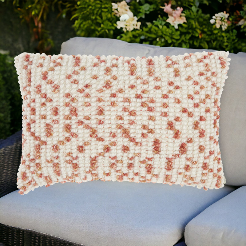 Walburn Outdoor Rectangular Pillow Cover & Insert, Pink, Pillow Cover Only - No Insert, 14" H x 20" W