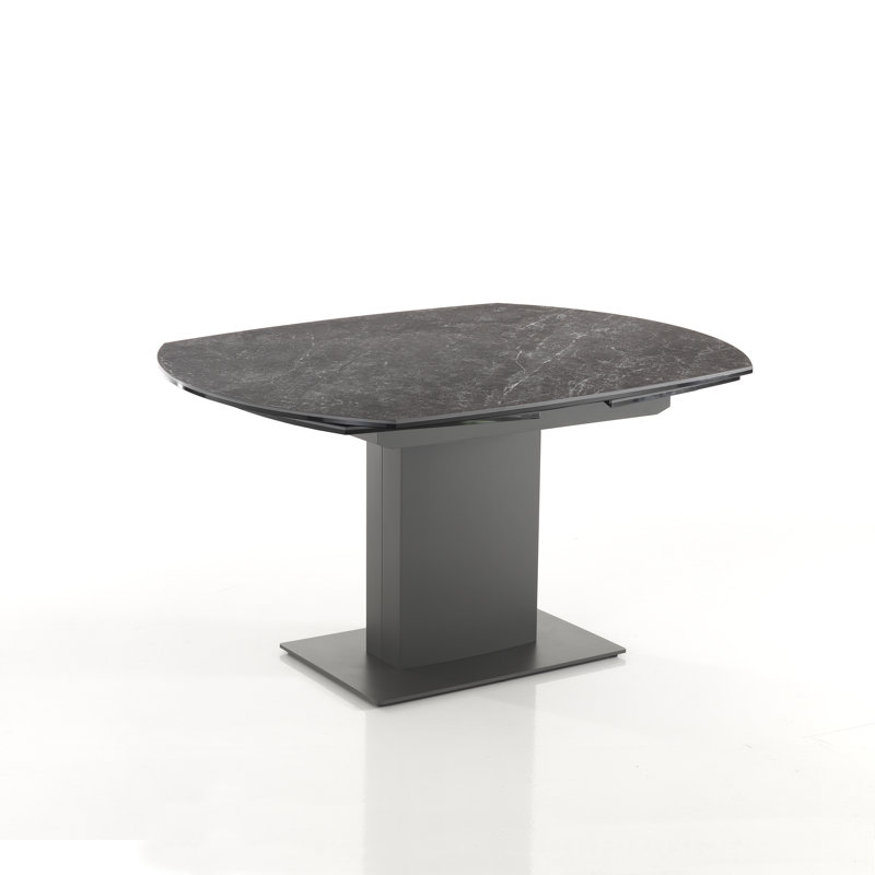 Capuano Extendable Metal Base Dining Table, Grey