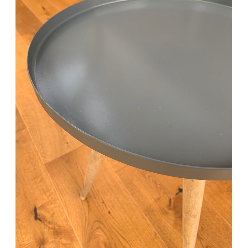 Roger Tray Top End Table, Wood, Grey