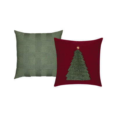 Holiday Ruby Coordinated Set of 3 Indoor & Outdoor Throw Pillows