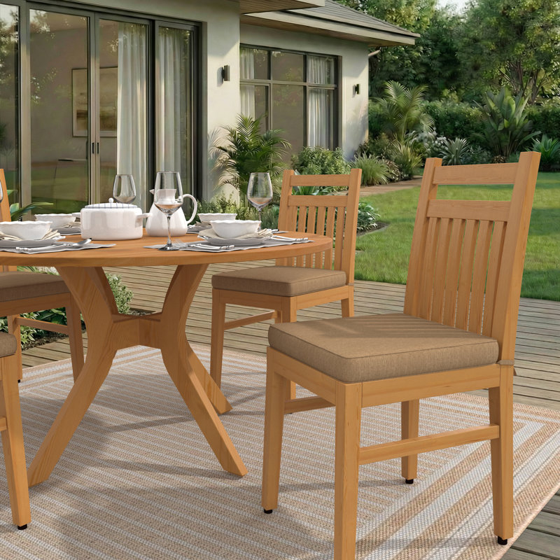Sunbrella Indoor/Outdoor Dining Chair Cushion, 16" W x 16" D, Sunbrella® Heather Beige