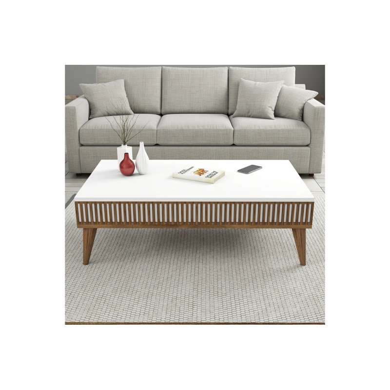 Milan Coffee Table, White/Brown