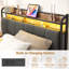 Structure de lit, tête de lit avec station de charge, solide et stable, sans bruit, aucun sommier requis, assemblage facile-1944966627