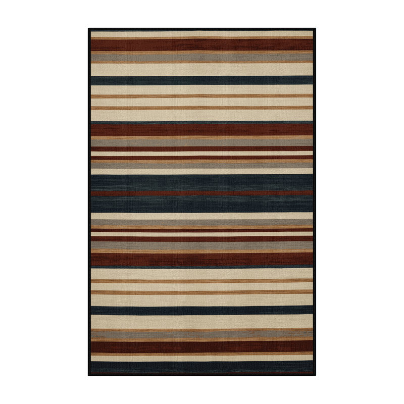 Washable Canyon Cream Striped Area Rug, Rectangle 5' x 8'