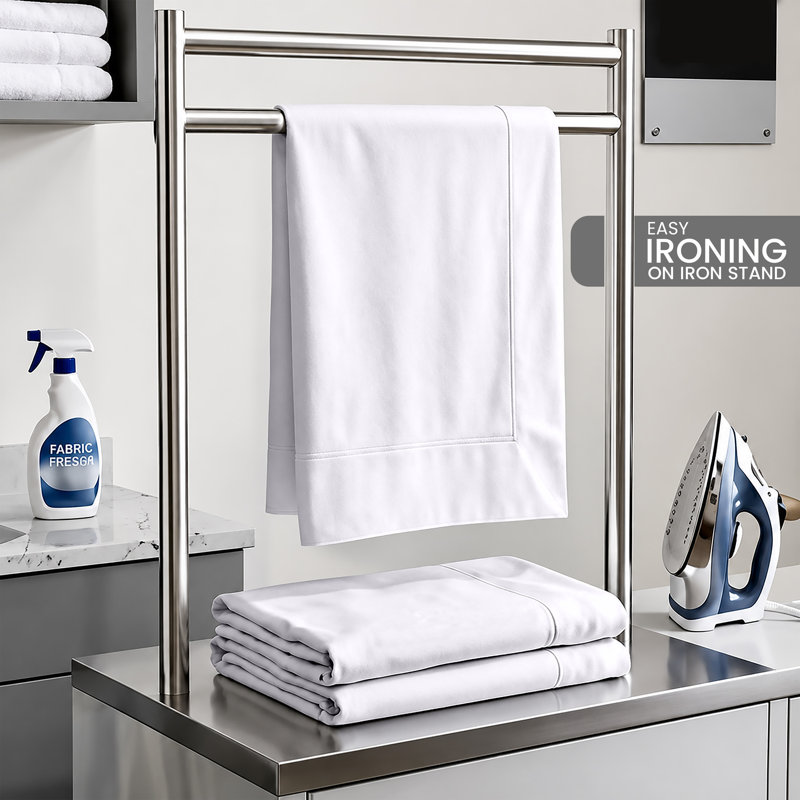 Luxury Soft Microfiber 140 Thread Count Flat Sheet Easy Care Breathable Bedding Sheet, Kingsize (5'), WHITE