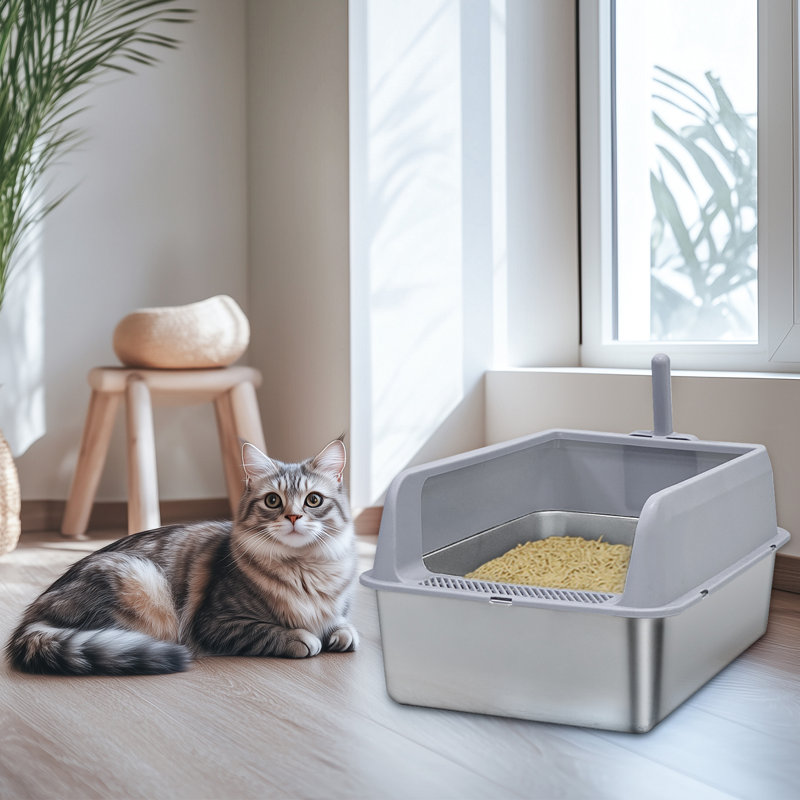 Merity Stainless Steel Cat Litter Box