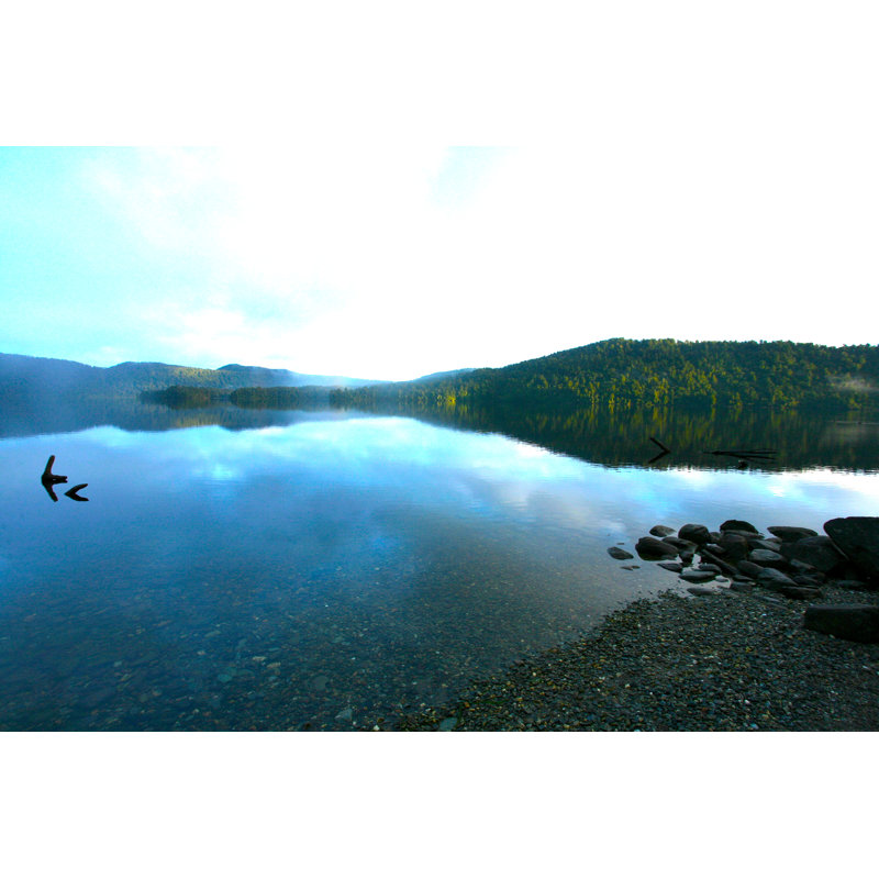 Water Mirror Of Lake In New Zealand - Wrapped Canvas Print, 61cm H x 91cm W