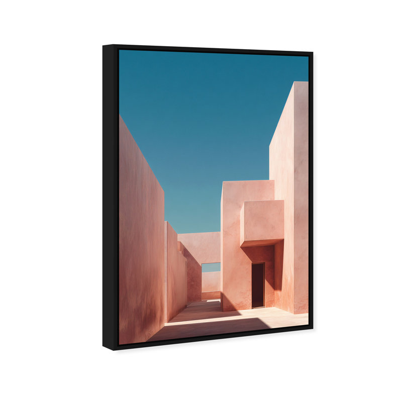 Structured Pink II Print by Oliver Gal, 16"H x 11"W, Black Floater Frame