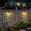 Solar Fence Lights Outdoor 4 Pack Solar Step Lights Led Powered Wall Lights Waterproof Warm Yellow Decor For Garden Backyard Front Door
