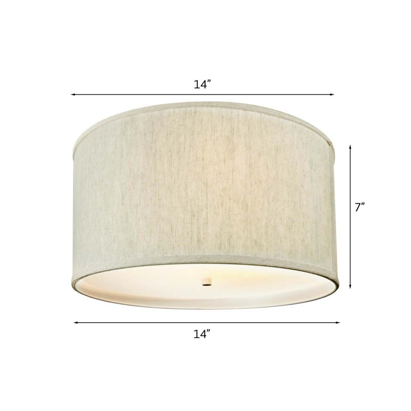 Plafonnier encastré 18" à tambour ombré Kimes, Gruau