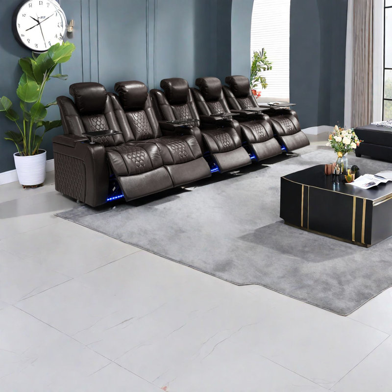 Fauteuils inclinables de luxe réglables, cuir fleur, design moderne, idéal pour la maison