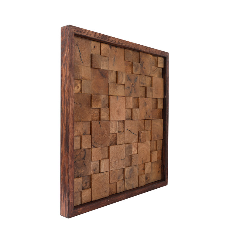 Rustic Cubic Hardwood Abstract Wall Art, 18" x 18"